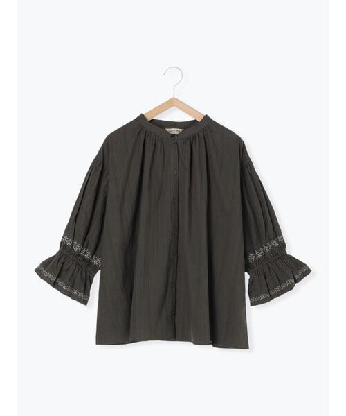 Samansa Mos2(サマンサ モスモス)の「ドビー刺繍ブラウス(シャツ/ブラウス・レディース・ブラック/オリーブ/ブルー/キナリ・F)」の16枚目の写真