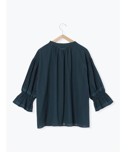 Samansa Mos2(サマンサ モスモス)の「ドビー刺繍ブラウス(シャツ/ブラウス・レディース・ブラック/オリーブ/ブルー/キナリ・F)」の8枚目の写真