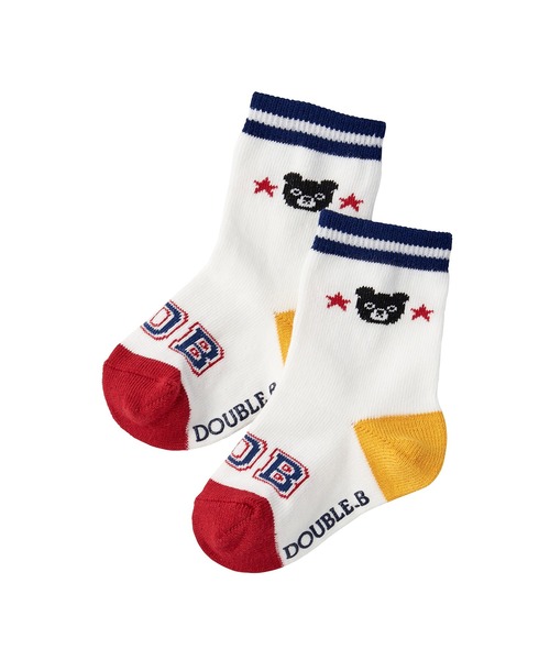 DOUBLE_B(ダブルビー)の「ソックスパック3足セット(11cm-21㎝)(ソックス/靴下・キッズ・ホワイト/マルチ/ブルー・15cm/17cm/13cm/19cm/11cm/13-15cm/19-21cm/11-13cm/17-19cm/15-17cm)」の4枚目の写真