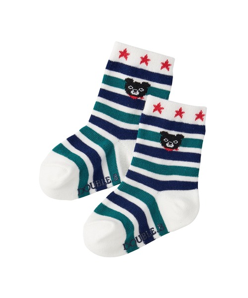 DOUBLE_B(ダブルビー)の「ソックスパック3足セット(11cm-21㎝)(ソックス/靴下・キッズ・ホワイト/マルチ/ブルー・15cm/17cm/13cm/19cm/11cm/13-15cm/19-21cm/11-13cm/17-19cm/15-17cm)」の5枚目の写真