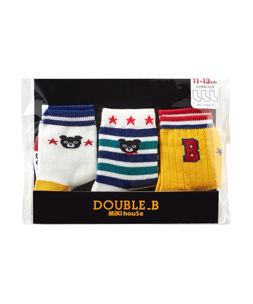 DOUBLE_B(ダブルビー)の「ソックスパック3足セット(11cm-21㎝)(ソックス/靴下・キッズ・ホワイト/マルチ/ブルー・15cm/17cm/13cm/19cm/11cm/13-15cm/19-21cm/11-13cm/17-19cm/15-17cm)」の8枚目の写真