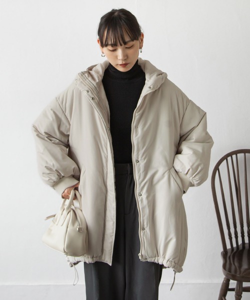 Chillfar（チルファー）の「ミドル丈中綿モンスターパーカー（ダウンジャケット/コート・レディース・ブラック/カーキ/アイボリー・FREE）」の5枚目の写真