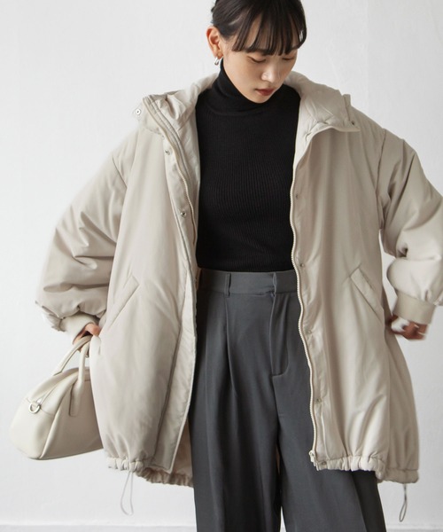 Chillfar（チルファー）の「ミドル丈中綿モンスターパーカー（ダウンジャケット/コート・レディース・ブラック/カーキ/アイボリー・FREE）」の7枚目の写真