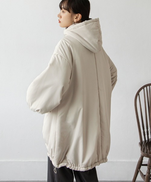 Chillfar（チルファー）の「ミドル丈中綿モンスターパーカー（ダウンジャケット/コート・レディース・ブラック/カーキ/アイボリー・FREE）」の13枚目の写真