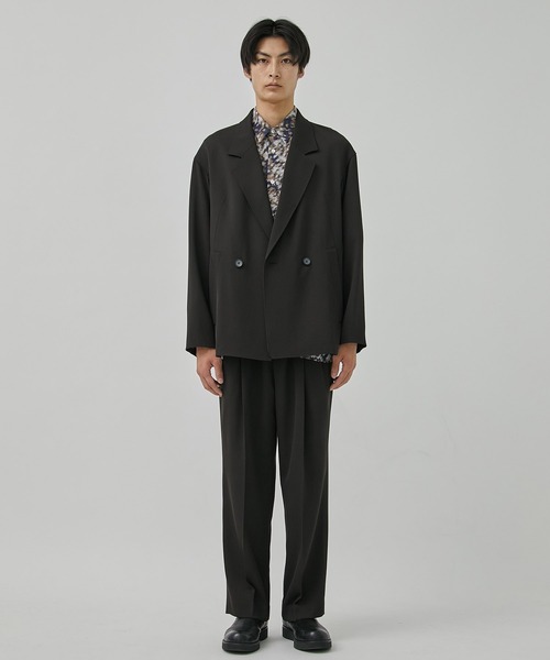 PUBLIC TOKYO（パブリックトウキョウ）の「AQUA WOOLカルゼタックスラックス（スラックス・メンズ・ブラック/ダークブラウン/ダークグリーン・1/2/3）」の5枚目の写真