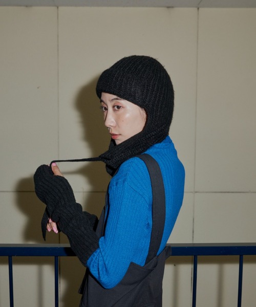 Auntie Rosa Holiday（アンティローザホリデー）の「フライトニットキャップ（ニットキャップ/ビーニー・レディース・ブラック/グレー・FREE）」の6枚目の写真