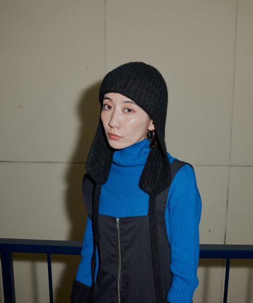 Auntie Rosa Holiday（アンティローザホリデー）の「フライトニットキャップ（ニットキャップ/ビーニー・レディース・ブラック/グレー・FREE）」の8枚目の写真