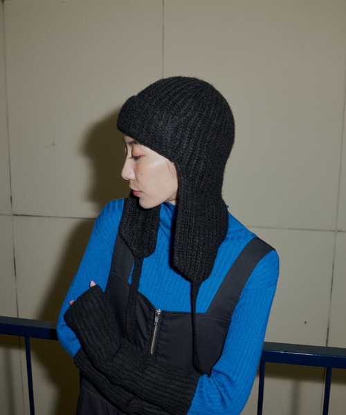 Auntie Rosa Holiday（アンティローザホリデー）の「フライトニットキャップ（ニットキャップ/ビーニー・レディース・ブラック/グレー・FREE）」の7枚目の写真