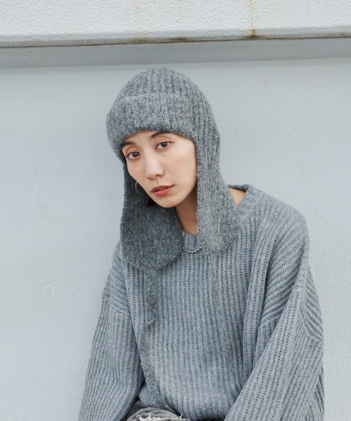 Auntie Rosa Holiday（アンティローザホリデー）の「フライトニットキャップ（ニットキャップ/ビーニー・レディース・ブラック/グレー・FREE）」の11枚目の写真