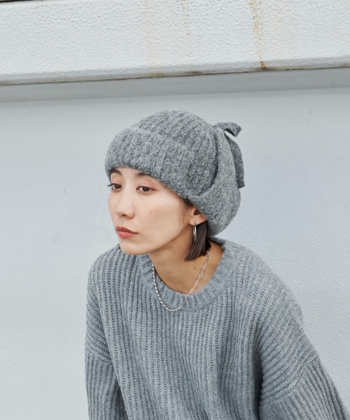 Auntie Rosa Holiday（アンティローザホリデー）の「フライトニットキャップ（ニットキャップ/ビーニー・レディース・ブラック/グレー・FREE）」の15枚目の写真