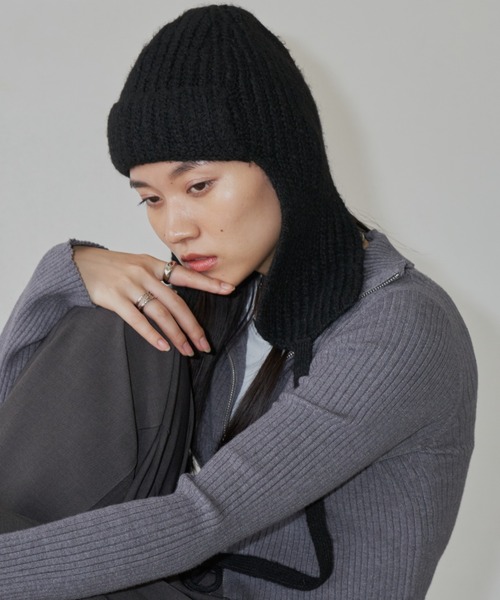 Auntie Rosa Holiday（アンティローザホリデー）の「フライトニットキャップ（ニットキャップ/ビーニー・レディース・ブラック/グレー・FREE）」の21枚目の写真