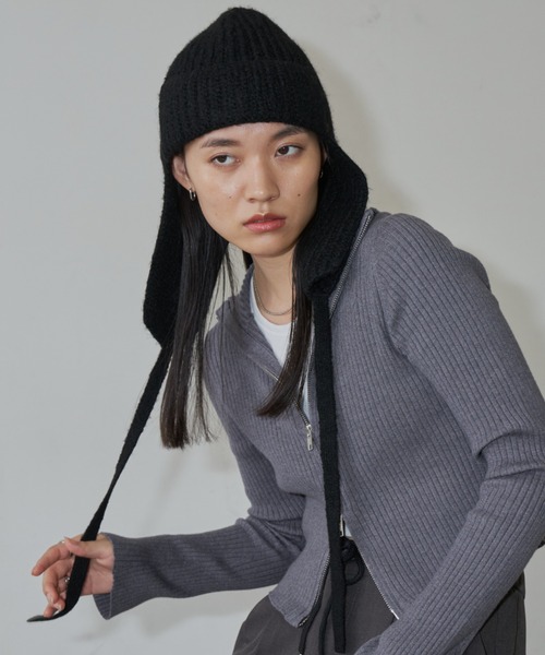Auntie Rosa Holiday（アンティローザホリデー）の「フライトニットキャップ（ニットキャップ/ビーニー・レディース・ブラック/グレー・FREE）」の22枚目の写真