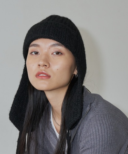 Auntie Rosa Holiday（アンティローザホリデー）の「フライトニットキャップ（ニットキャップ/ビーニー・レディース・ブラック/グレー・FREE）」の20枚目の写真