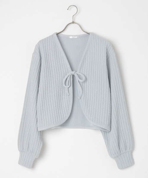 Honeys（ハニーズ）の「リボン付カーディガン（カーディガン/ボレロ・レディース・ライトグレー/アイボリー/ピンクベージュ/ブラック・L/M/S）」の21枚目の写真