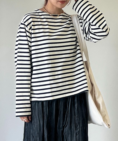 un dix cors（アンディコール）の「ボーダーカットソー（Tシャツ/カットソー・レディース・オフホワイト/ブラック・FREE）」の18枚目の写真