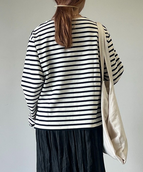 un dix cors（アンディコール）の「ボーダーカットソー（Tシャツ/カットソー・レディース・オフホワイト/ブラック・FREE）」の16枚目の写真