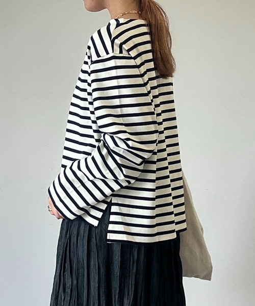 un dix cors（アンディコール）の「ボーダーカットソー（Tシャツ/カットソー・レディース・オフホワイト/ブラック・FREE）」の17枚目の写真