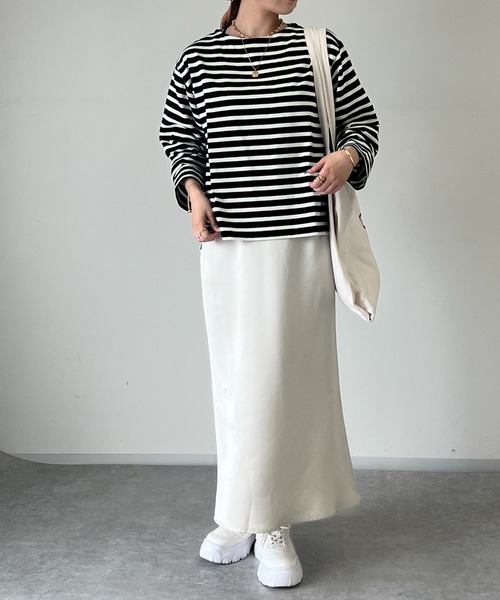 un dix cors（アンディコール）の「ボーダーカットソー（Tシャツ/カットソー・レディース・オフホワイト/ブラック・FREE）」の8枚目の写真