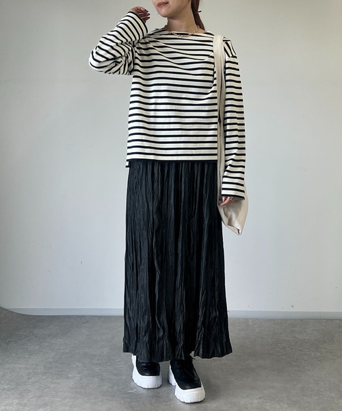 un dix cors（アンディコール）の「ボーダーカットソー（Tシャツ/カットソー・レディース・オフホワイト/ブラック・FREE）」の19枚目の写真