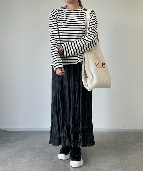 un dix cors（アンディコール）の「ボーダーカットソー（Tシャツ/カットソー・レディース・オフホワイト/ブラック・FREE）」の20枚目の写真