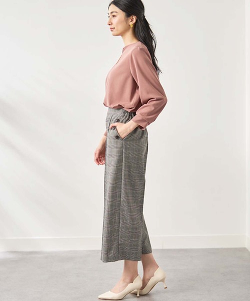 BELLUNA PLUS(ベルーナ)の「ウーリッシュ素材ワイドパンツ(58㎝)(その他パンツ・レディース・テラコッタ/グレー系/アイボリー/ベージュ系/ネイビー・SMALL/LARGE/X-LARGE/MEDIUM)」の9枚目の写真