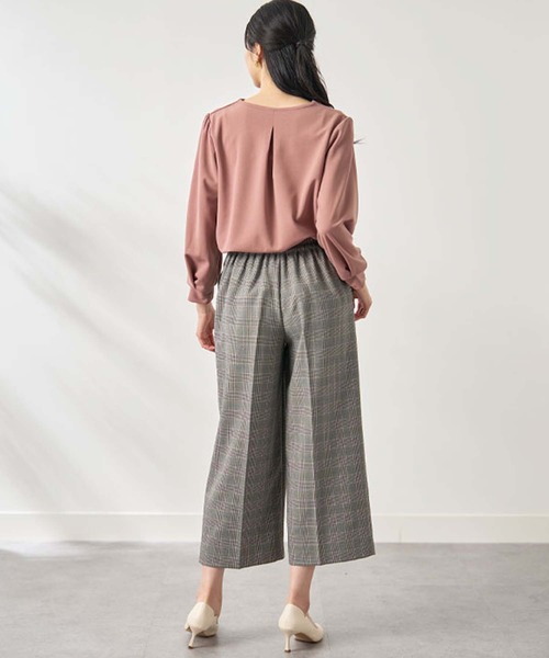 BELLUNA PLUS(ベルーナ)の「ウーリッシュ素材ワイドパンツ(58㎝)(その他パンツ・レディース・テラコッタ/グレー系/アイボリー/ベージュ系/ネイビー・SMALL/LARGE/X-LARGE/MEDIUM)」の10枚目の写真