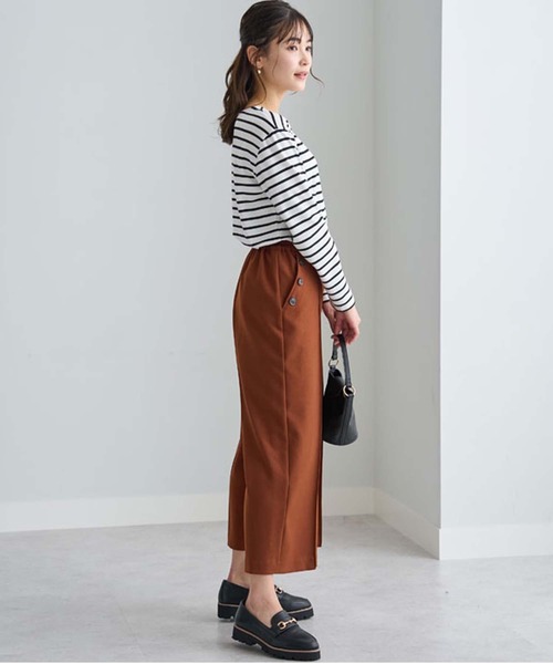 BELLUNA PLUS(ベルーナ)の「ウーリッシュ素材ワイドパンツ(58㎝)(その他パンツ・レディース・テラコッタ/グレー系/アイボリー/ベージュ系/ネイビー・SMALL/LARGE/X-LARGE/MEDIUM)」の15枚目の写真