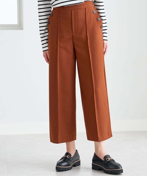 BELLUNA PLUS(ベルーナ)の「ウーリッシュ素材ワイドパンツ(58㎝)(その他パンツ・レディース・テラコッタ/グレー系/アイボリー/ベージュ系/ネイビー・SMALL/LARGE/X-LARGE/MEDIUM)」の12枚目の写真