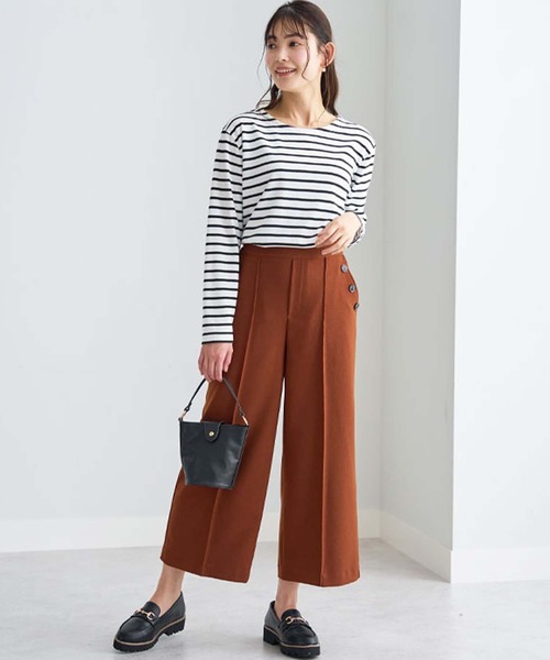 BELLUNA PLUS(ベルーナ)の「ウーリッシュ素材ワイドパンツ(58㎝)(その他パンツ・レディース・テラコッタ/グレー系/アイボリー/ベージュ系/ネイビー・SMALL/LARGE/X-LARGE/MEDIUM)」の14枚目の写真