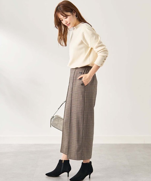 BELLUNA PLUS(ベルーナ)の「ウーリッシュ素材ワイドパンツ(58㎝)(その他パンツ・レディース・テラコッタ/グレー系/アイボリー/ベージュ系/ネイビー・SMALL/LARGE/X-LARGE/MEDIUM)」の22枚目の写真