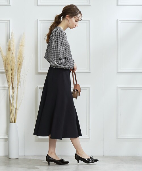 couture brooch（クチュールブローチ）の「◆【サステナブル素材】エスカルゴフレアスカート（スカート・レディース・ネイビー系6/キャメル・36/38/40/42）」の15枚目の写真