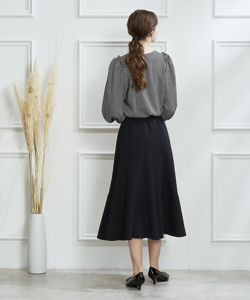 couture brooch（クチュールブローチ）の「◆【サステナブル素材】エスカルゴフレアスカート（スカート・レディース・ネイビー系6/キャメル・36/38/40/42）」の16枚目の写真