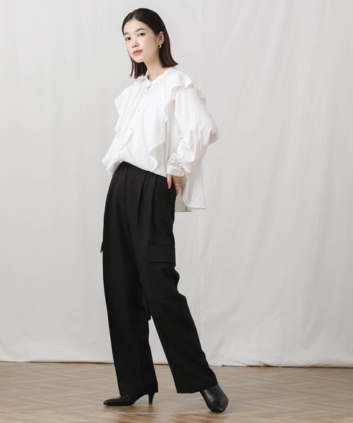 Gready Brilliant（グレディブリリアン）の「ツイルカーゴセミワイドパンツ（カーゴパンツ・レディース・ブラック/ブラウン・FREE）」の18枚目の写真