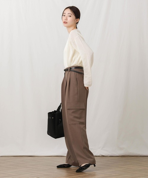 Gready Brilliant（グレディブリリアン）の「ツイルカーゴセミワイドパンツ（カーゴパンツ・レディース・ブラック/ブラウン・FREE）」の22枚目の写真