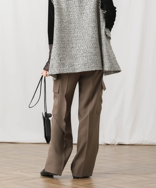 Gready Brilliant（グレディブリリアン）の「ツイルカーゴセミワイドパンツ（カーゴパンツ・レディース・ブラック/ブラウン・FREE）」の3枚目の写真