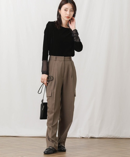 Gready Brilliant（グレディブリリアン）の「ツイルカーゴセミワイドパンツ（カーゴパンツ・レディース・ブラック/ブラウン・FREE）」の5枚目の写真