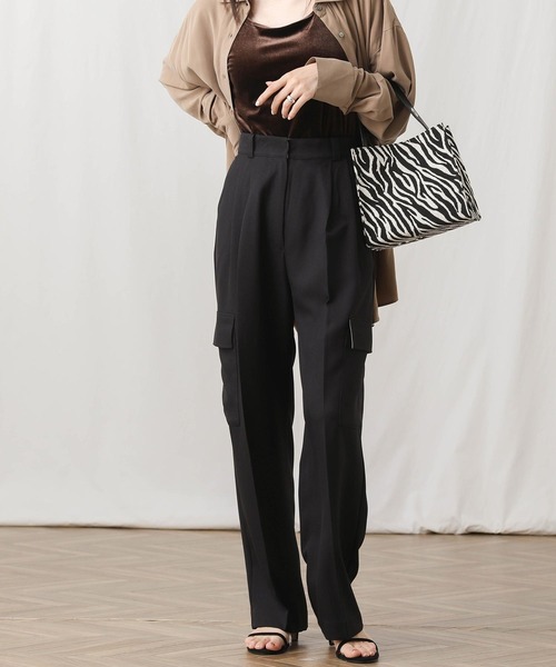 Gready Brilliant（グレディブリリアン）の「ツイルカーゴセミワイドパンツ（カーゴパンツ・レディース・ブラック/ブラウン・FREE）」の13枚目の写真