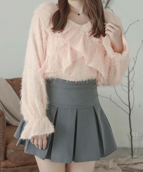 Ambre Neige（アンブルネージュ）の「【前後３WAY】２wayクロスラッフリルブラウス／WEB/EC限定商品（シャツ/ブラウス・レディース・アイボリー/ナチュラル/ライトグレー/ベビーピンク・FREE）」の4枚目の写真