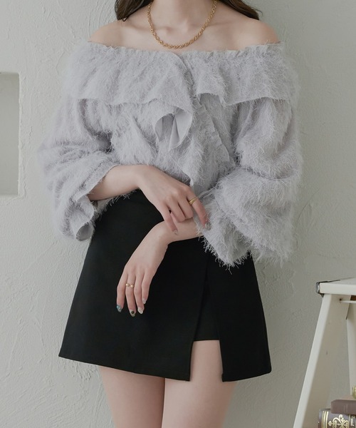 Ambre Neige（アンブルネージュ）の「【前後３WAY】２wayクロスラッフリルブラウス／WEB/EC限定商品（シャツ/ブラウス・レディース・アイボリー/ナチュラル/ライトグレー/ベビーピンク・FREE）」の2枚目の写真