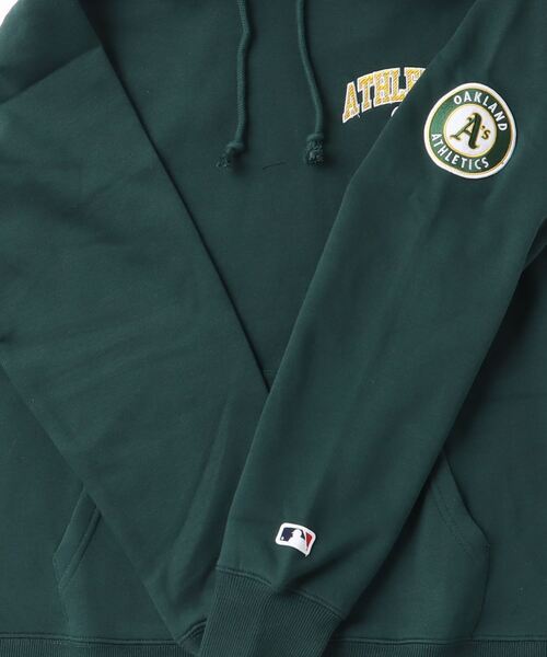 MLB（メジャーリーグベースボール）の「MLB/メジャーリーグベースボール オーバーサイズ チームロゴ刺繍 裏起毛スウェット プルオーバーパーカー トレーナー（パーカー・メンズ・ネイビー/ライトグレー/ブラック/ダークグリーン・LL/M/L）」の10枚目の写真