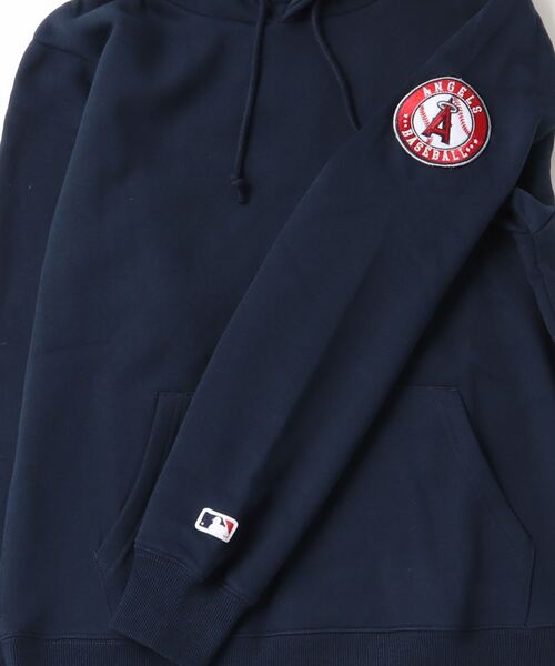 MLB（メジャーリーグベースボール）の「MLB/メジャーリーグベースボール オーバーサイズ チームロゴ刺繍 裏起毛スウェット プルオーバーパーカー トレーナー（パーカー・メンズ・ネイビー/ライトグレー/ブラック/ダークグリーン・LL/M/L）」の11枚目の写真