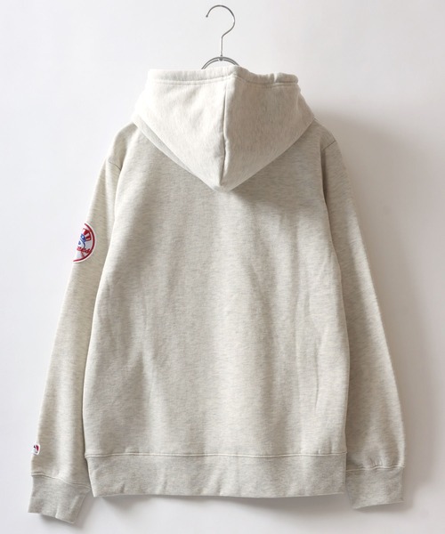 MLB（メジャーリーグベースボール）の「MLB/メジャーリーグベースボール オーバーサイズ チームロゴ刺繍 裏起毛スウェット プルオーバーパーカー トレーナー（パーカー・メンズ・ネイビー/ライトグレー/ブラック/ダークグリーン・LL/M/L）」の15枚目の写真