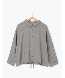 Samansa Mos2 | ツイードライクショートシャツ(シャツ/ブラウス)