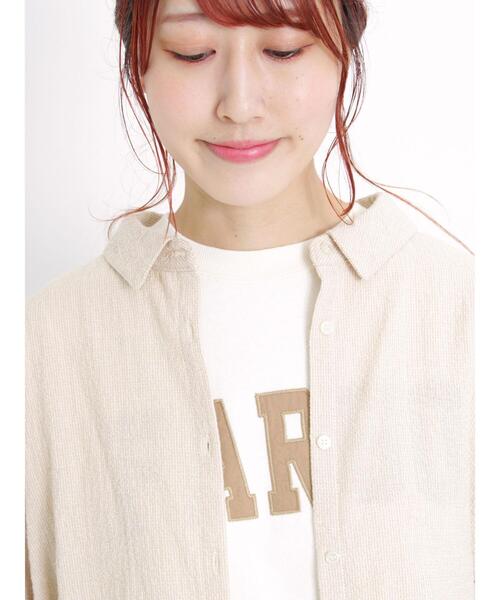 Samansa Mos2(サマンサ モスモス)の「ツイードライクショートシャツ(シャツ/ブラウス・レディース・ブルー/チャコールグレー/ベージュ・F)」の14枚目の写真