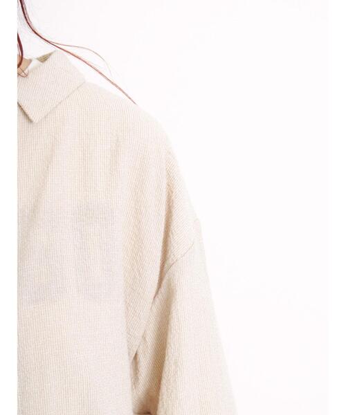 Samansa Mos2(サマンサ モスモス)の「ツイードライクショートシャツ(シャツ/ブラウス・レディース・ブルー/チャコールグレー/ベージュ・F)」の16枚目の写真