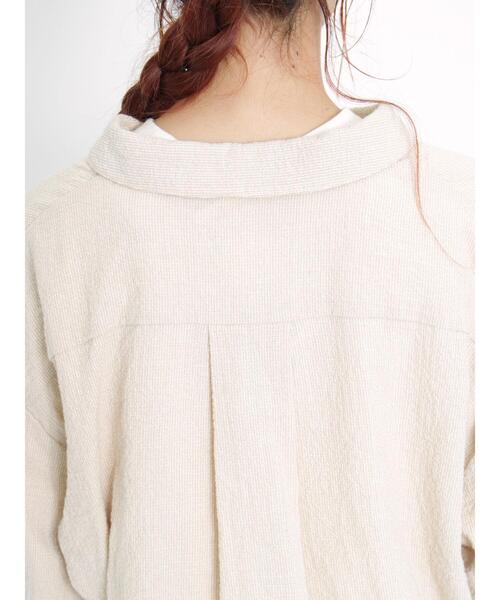 Samansa Mos2(サマンサ モスモス)の「ツイードライクショートシャツ(シャツ/ブラウス・レディース・ブルー/チャコールグレー/ベージュ・F)」の19枚目の写真