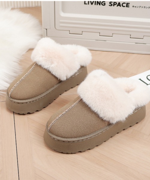 セール】もこもこ フェイクムートンスリッポン（スリッポン