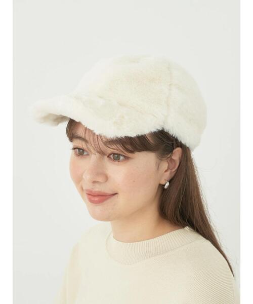 earth music&ecology（アースミュージックアンドエコロジー）の「ファーキャップ（ハット・レディース・ホワイト/ベージュ/ブラック・FREE）」の5枚目の写真