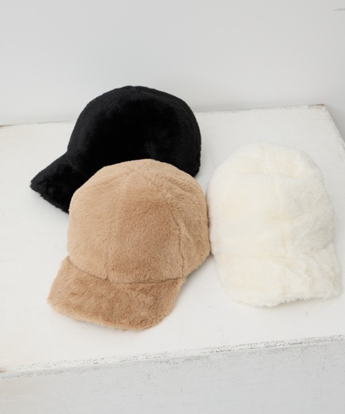 earth music&ecology（アースミュージックアンドエコロジー）の「ファーキャップ（ハット・レディース・ホワイト/ベージュ/ブラック・FREE）」の4枚目の写真