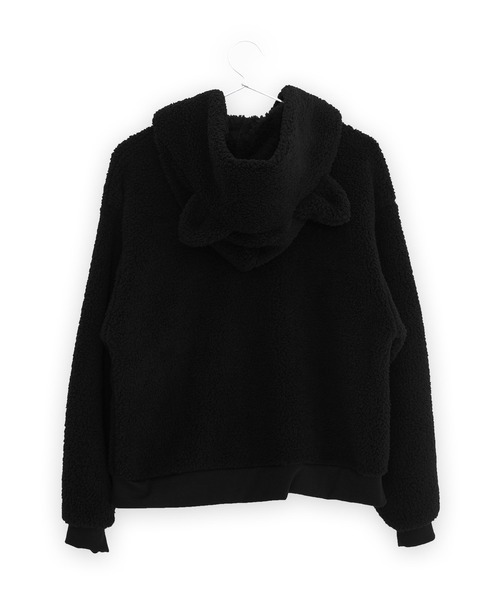 Dita(ディータ)の「ぷっくり耳付き。ねこ耳ファー起毛パーカー(単品販売)(ルームウェア/パジャマ・レディース・アイボリー/ピンクベージュ/ブルーグレー/ミント/グレー/アッシュブラウン/ブラック・FREE)」の17枚目の写真